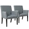 Set Of 2 Arm Chair Guest Chair Home Office W/ Wooden Legs Gray